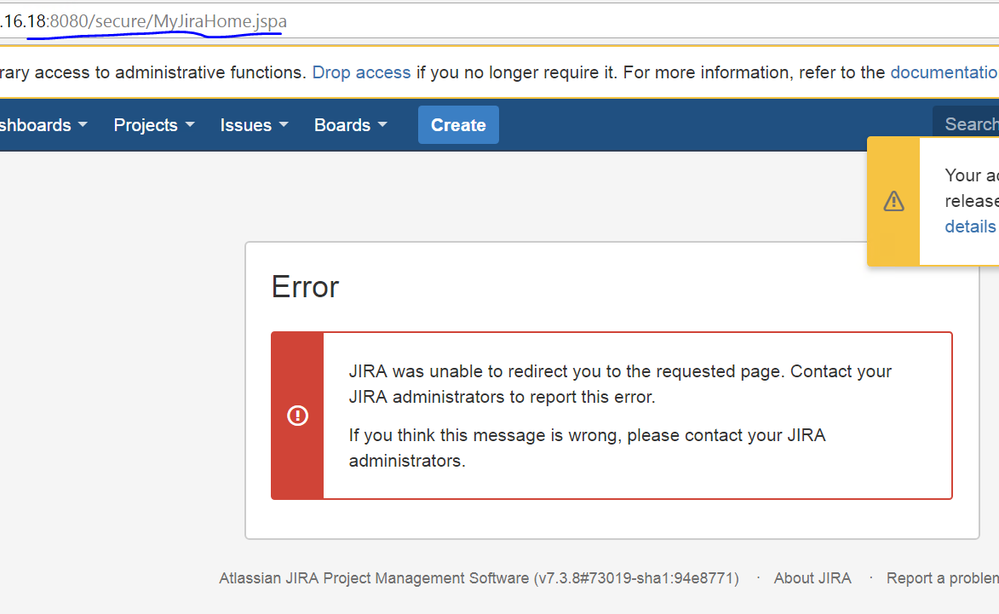 unable to redirect page.PNG