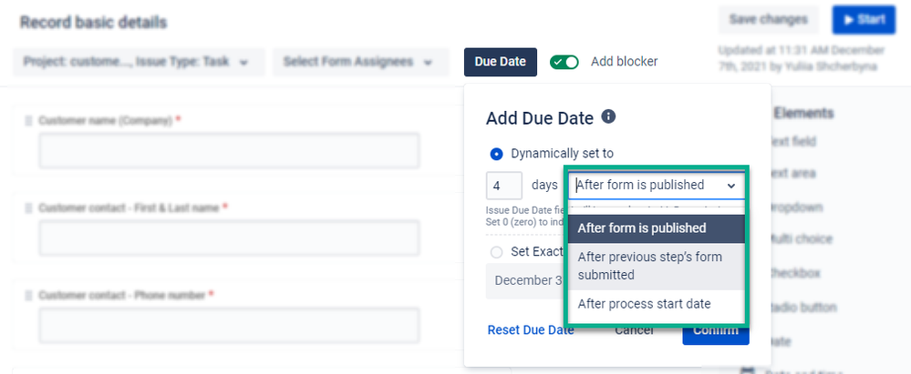 select due date in process template.png