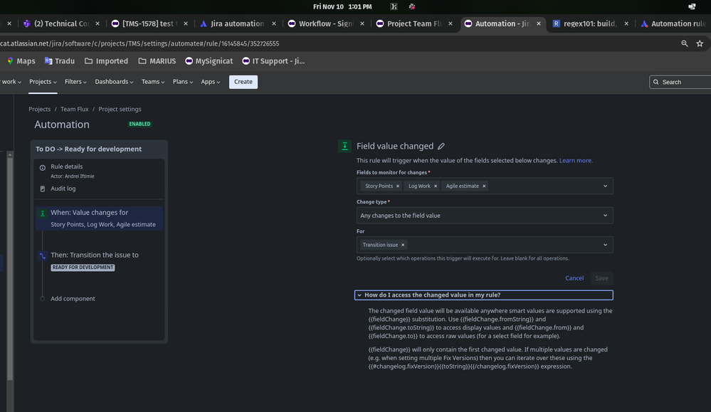 details of automation rule using SP as trigger.png